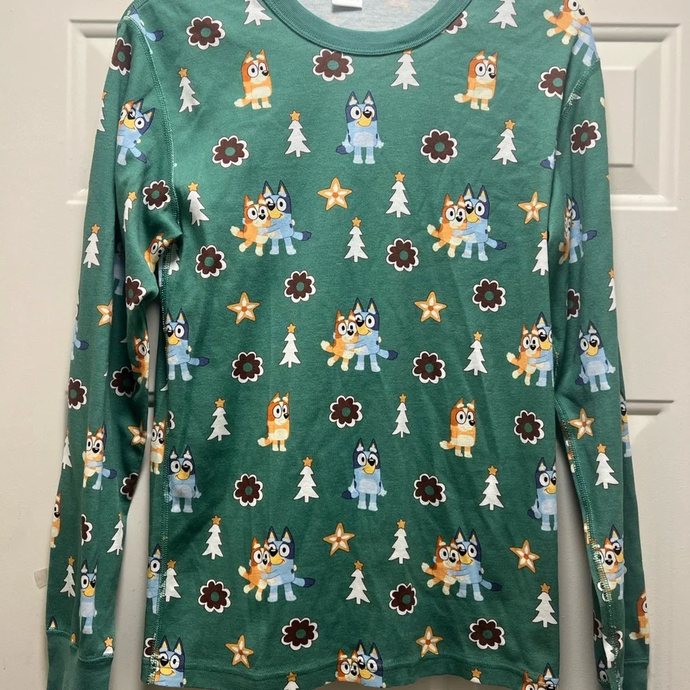 Hanna Anderson BLUEY Pants Top Pajama Set organic Cotton Whimsical Graphics S - Picture 2 of 5